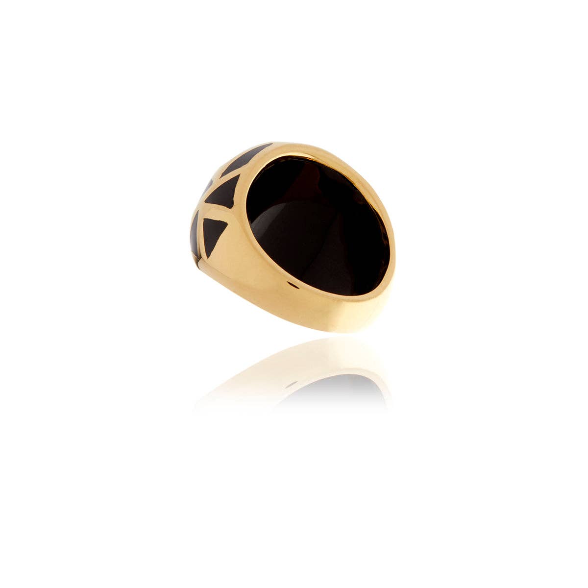 Les Racines Gold and Onyx Ceramic Ring. 4 of 4.