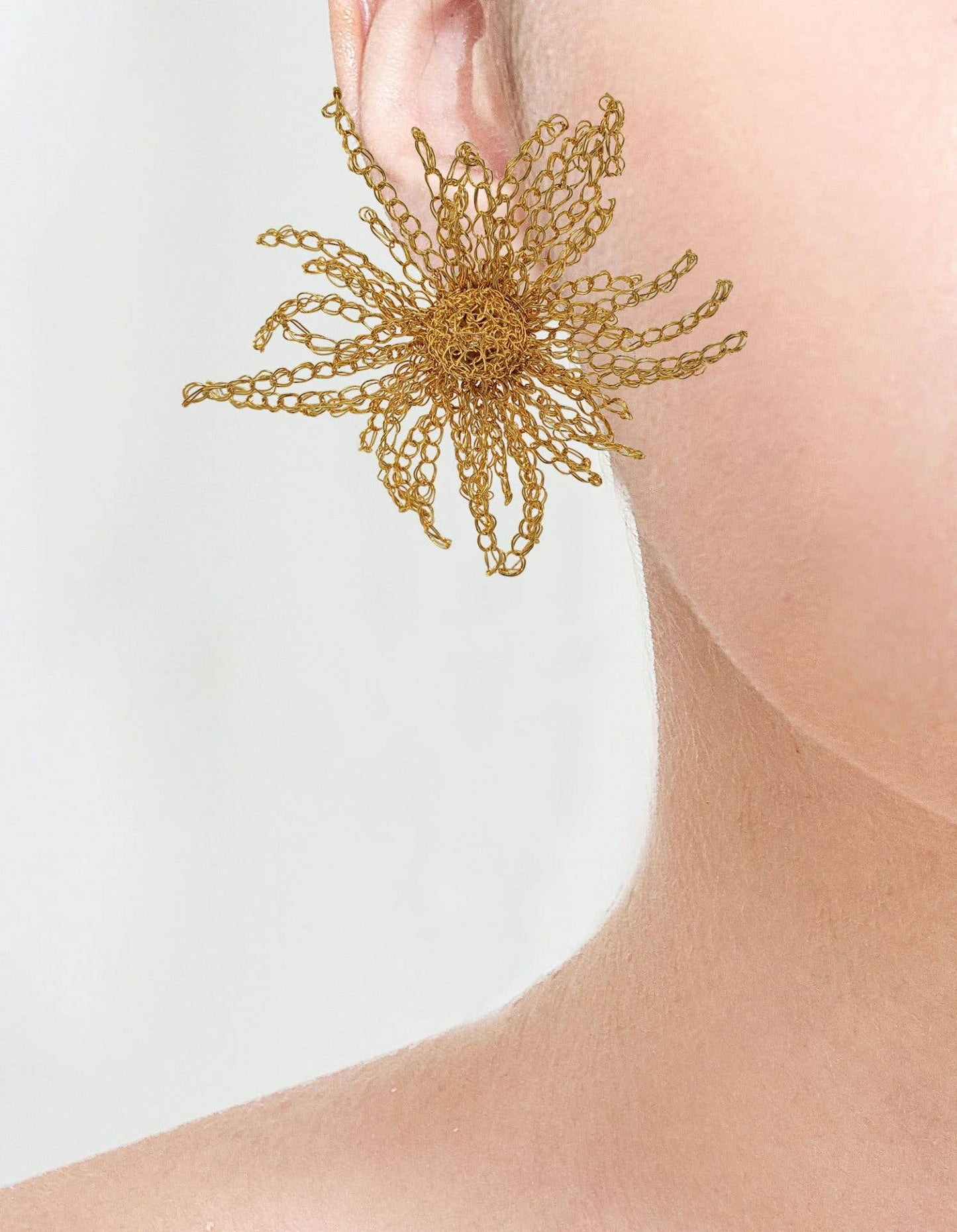 Gold Wire Post Earrings. 2 of 2.