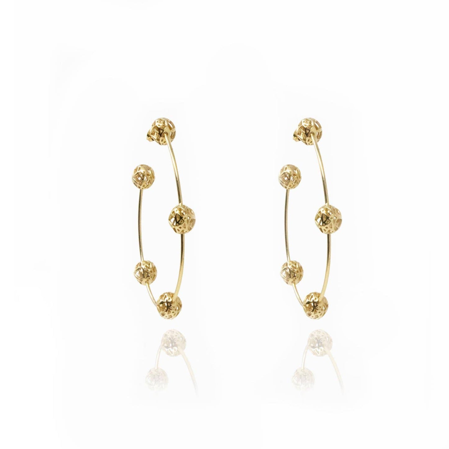 Gold Signature Sphere Hoops. 2 of 2.