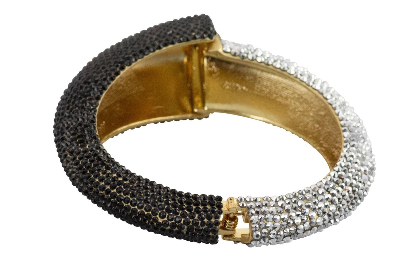 A Day in the Sunshine 3D Crystal Bangle Bracelet - Silver & Black