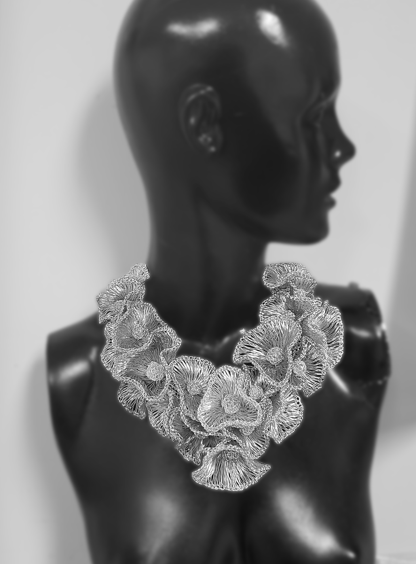 Sculpted Gold Buttercup Bib Necklace