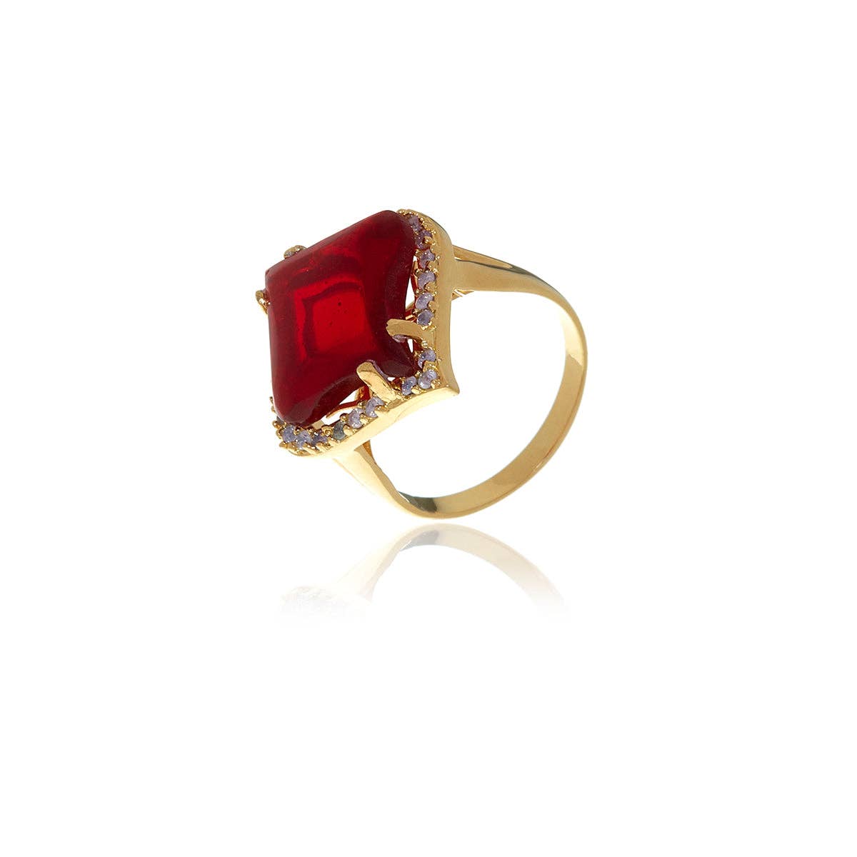 Gold Petal Garnet Crystal Ring. 4 of 8.