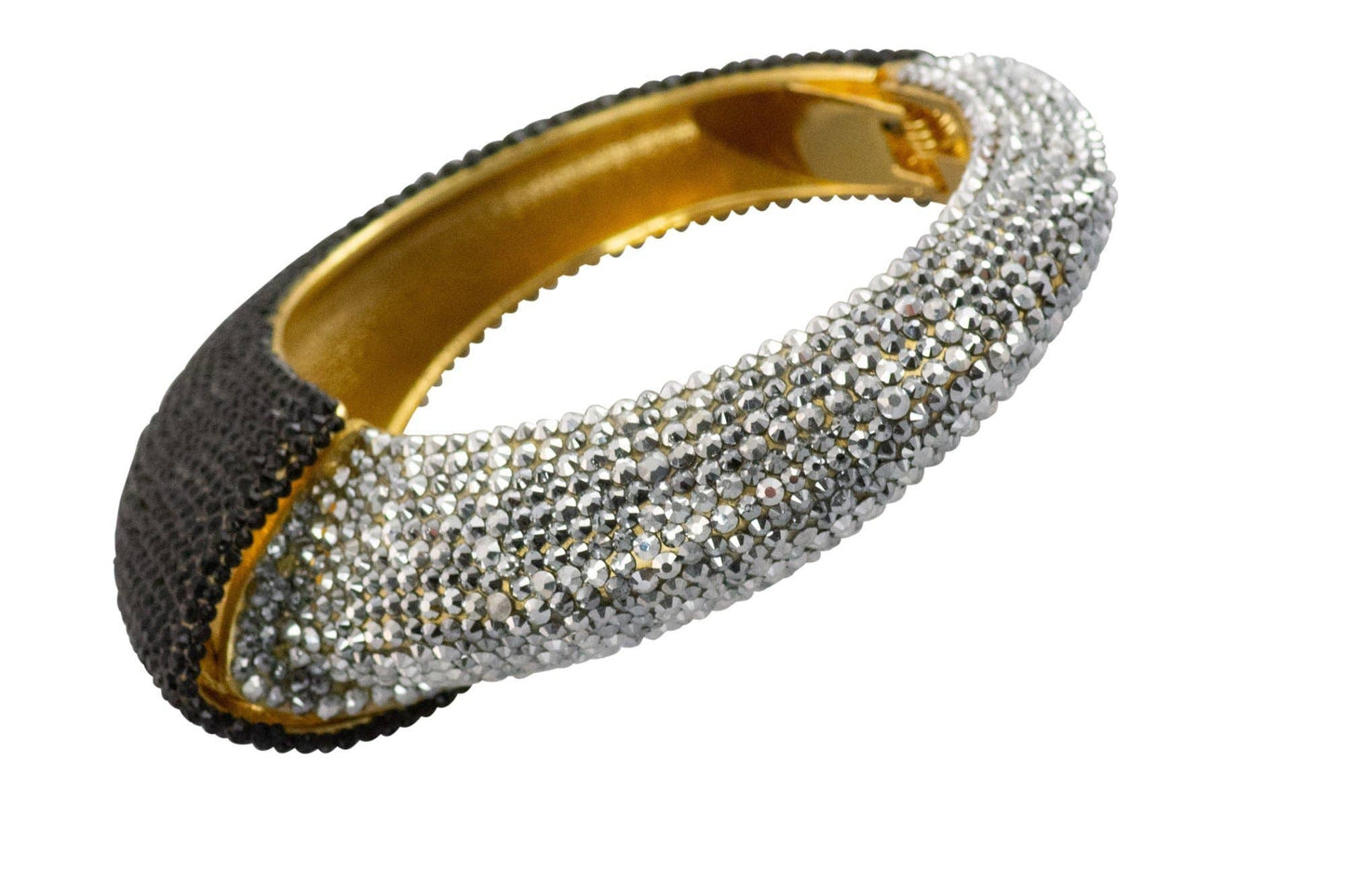 A Day in the Sunshine 3D Crystal Bangle Bracelet - Silver & Black