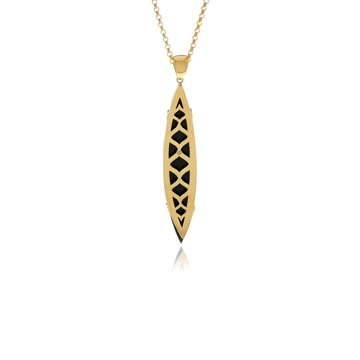 Signature Feather Onyx Pendant. 3 of 5.