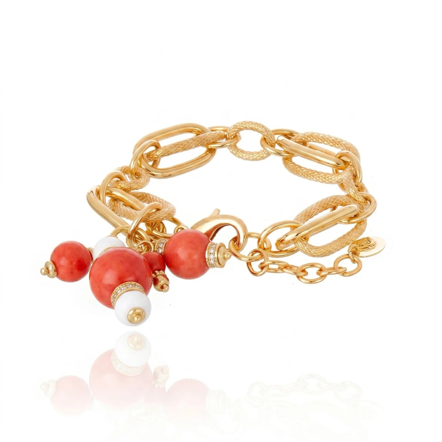 Zina Chain Bracelet - Red Coral