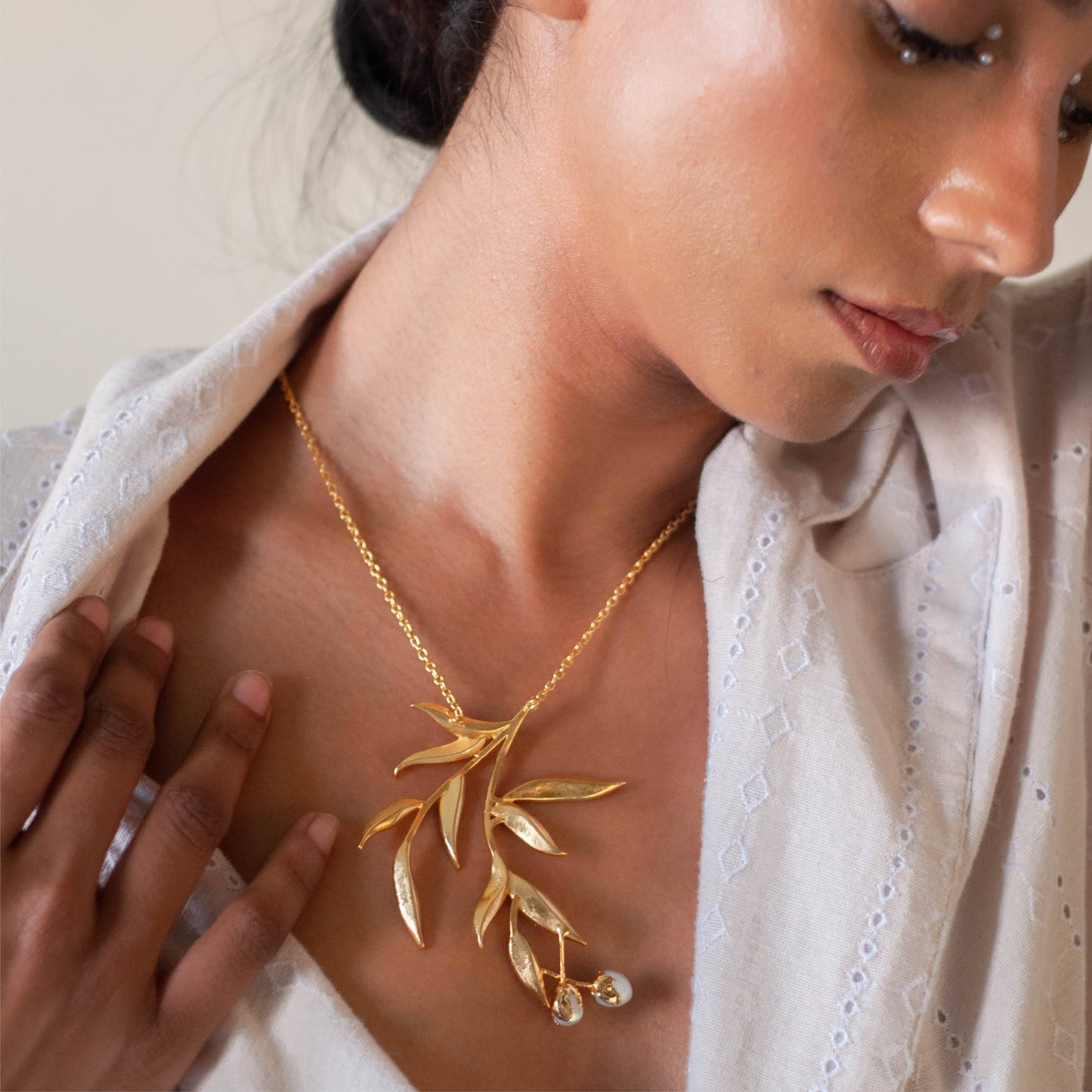 Haya Baroque Pearl and Gold Pendant. 2 of 5.