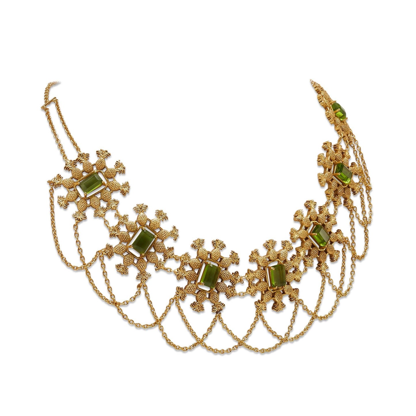 Pina Necklace - Green Topaz & Gold