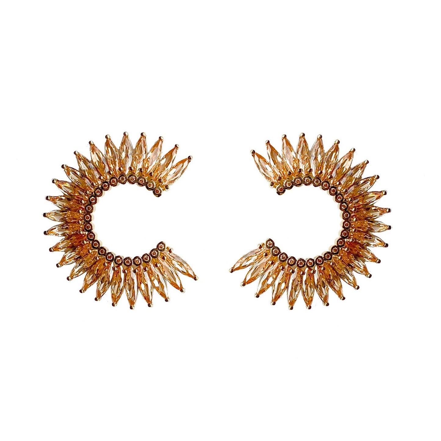 Madeline Hoops Champagne Crystal. 1 of 3.