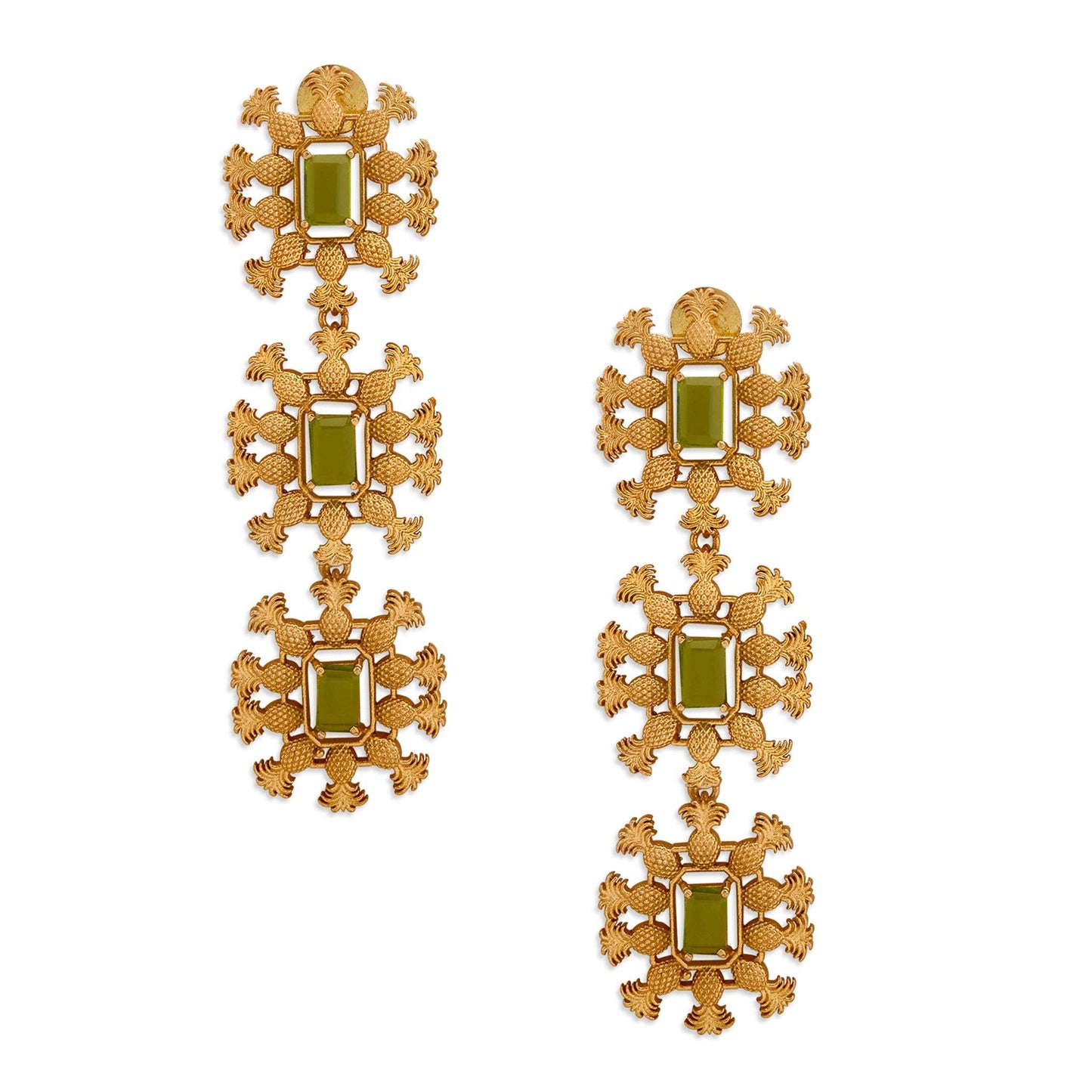 Pina Green Topaz & Gold Earrings. 1 of 5.