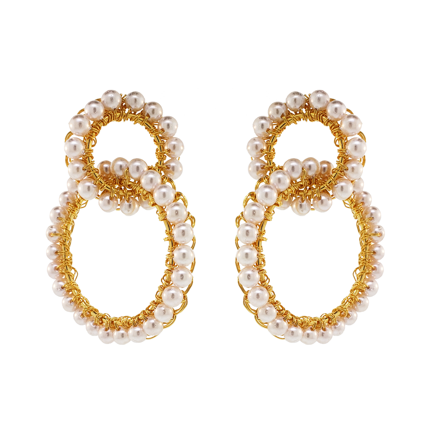 Pearl and Gold Ellie Earrings. 1 of 2.