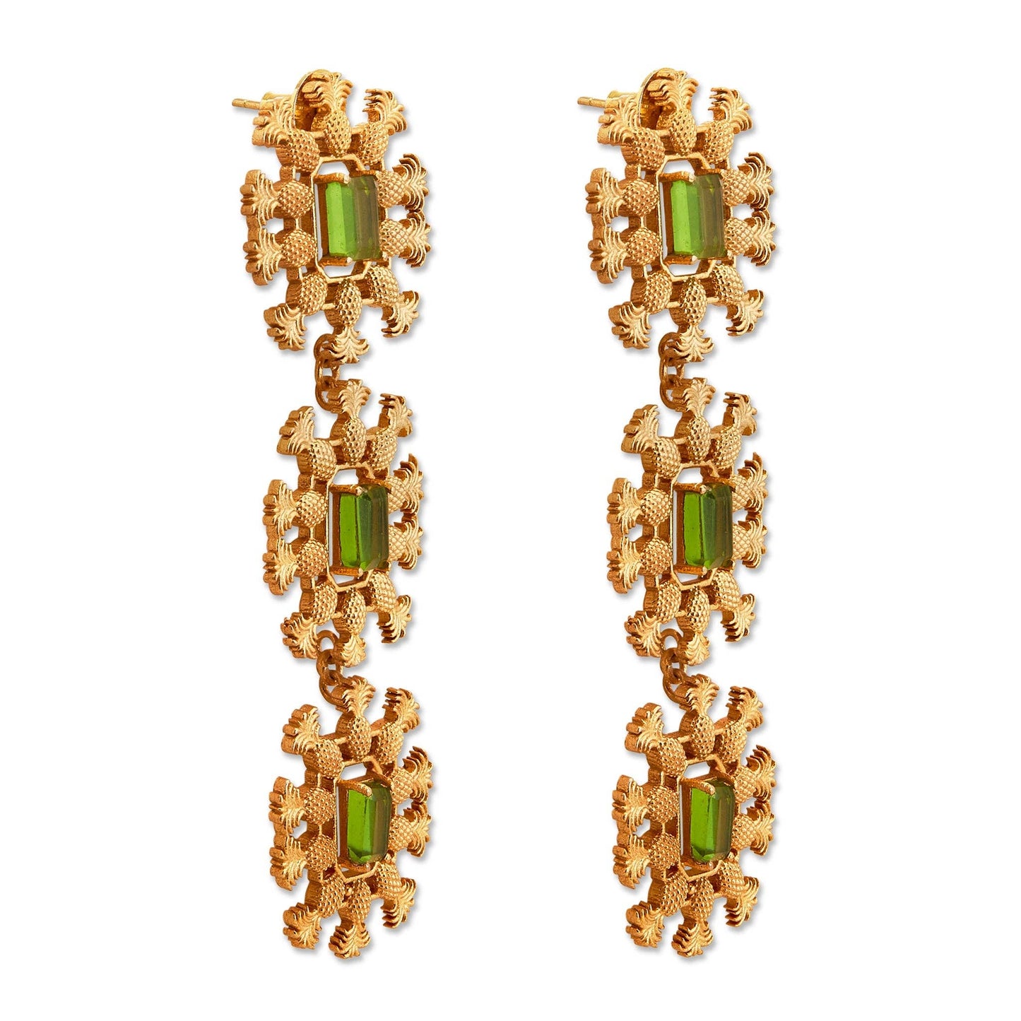 Pina Green Topaz & Gold Earrings. 3 of 5.