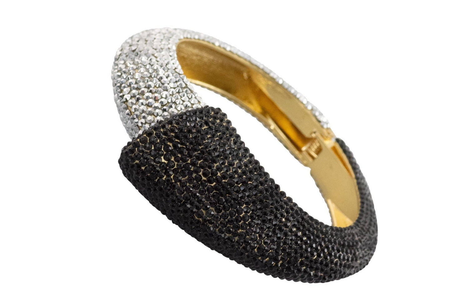 A Day in the Sunshine 3D Crystal Bangle Bracelet - Silver & Black