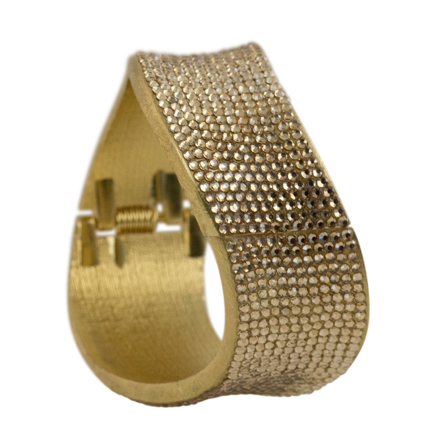 Inspiration Curved Crystal Bangle Bracelet - Gold