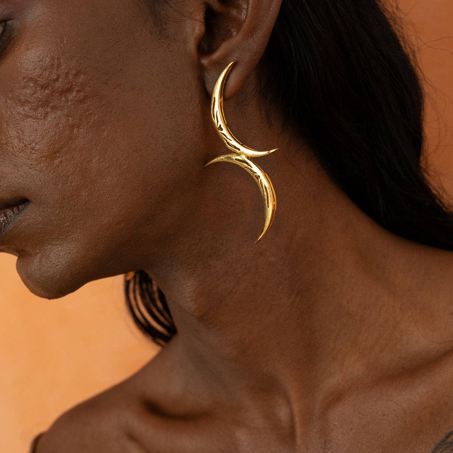 Tila Gold Crescent Earrings