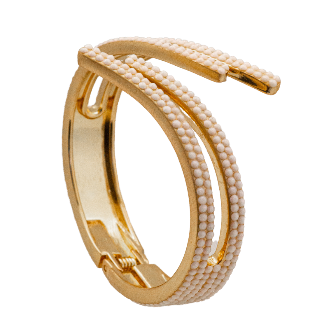 All the King's Horses Crystal Bangle Bracelet - White