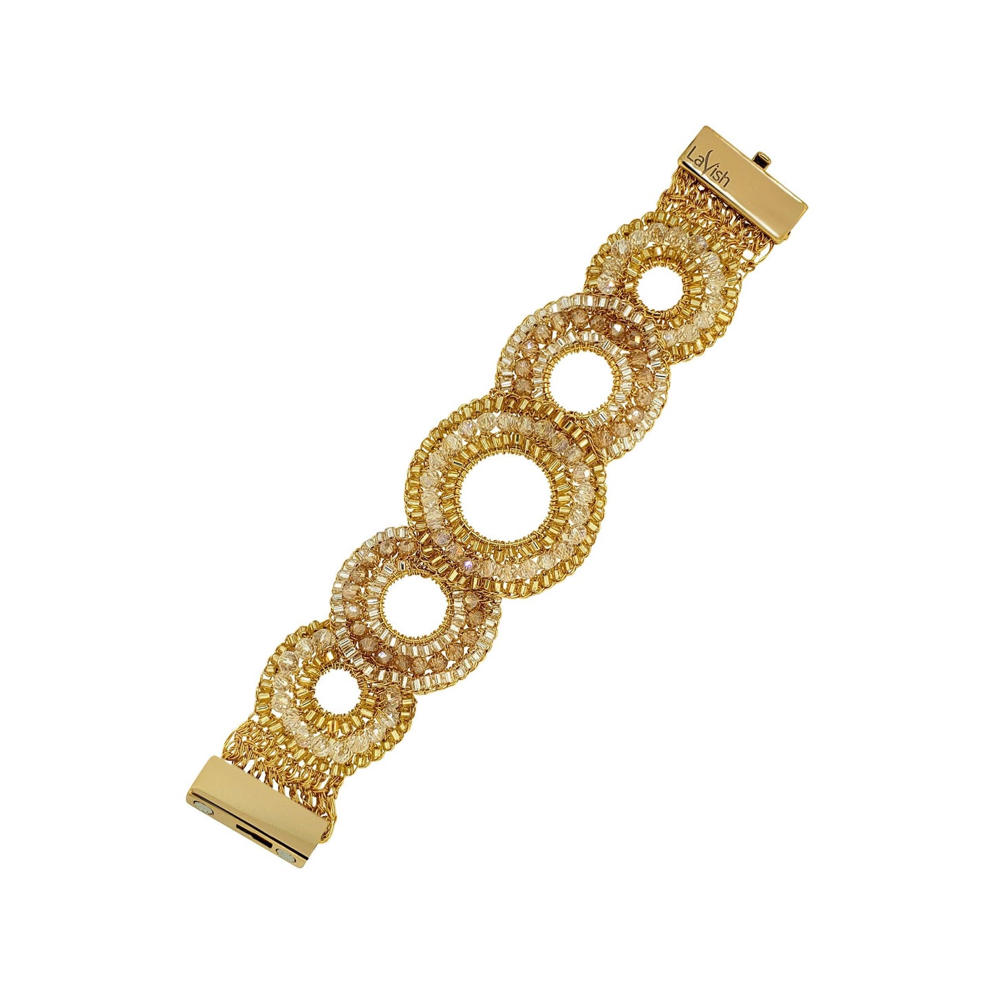 Mixed Golden Crystal Gush Bracelet. 1 of 3.