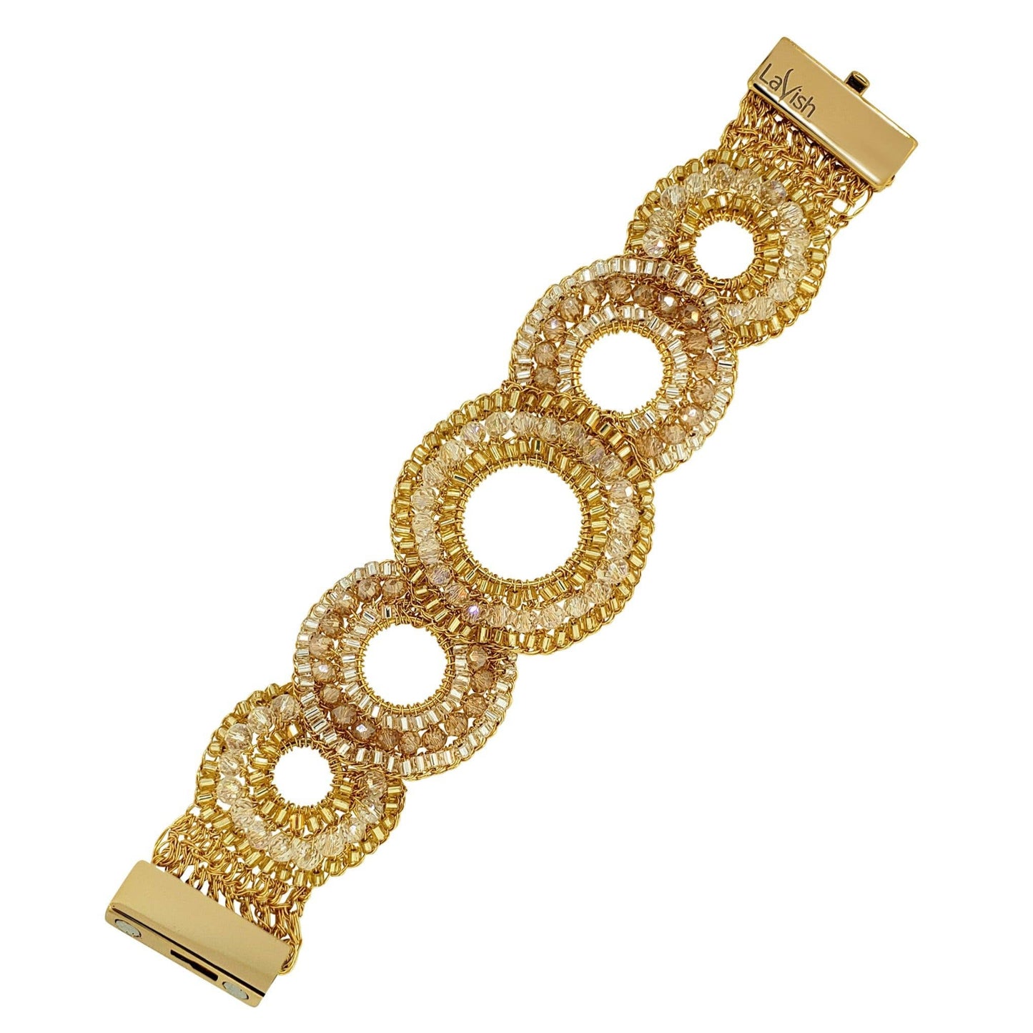 Mixed Golden Crystal Gush Bracelet. 1 of 3.