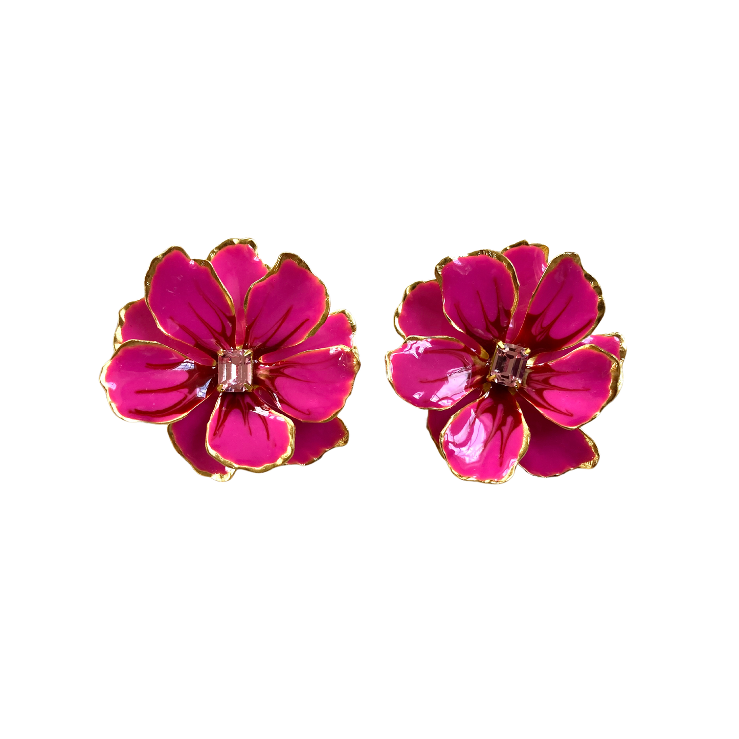 Magenta and Persian Red Jewel Box Earrings. 1 of 1.