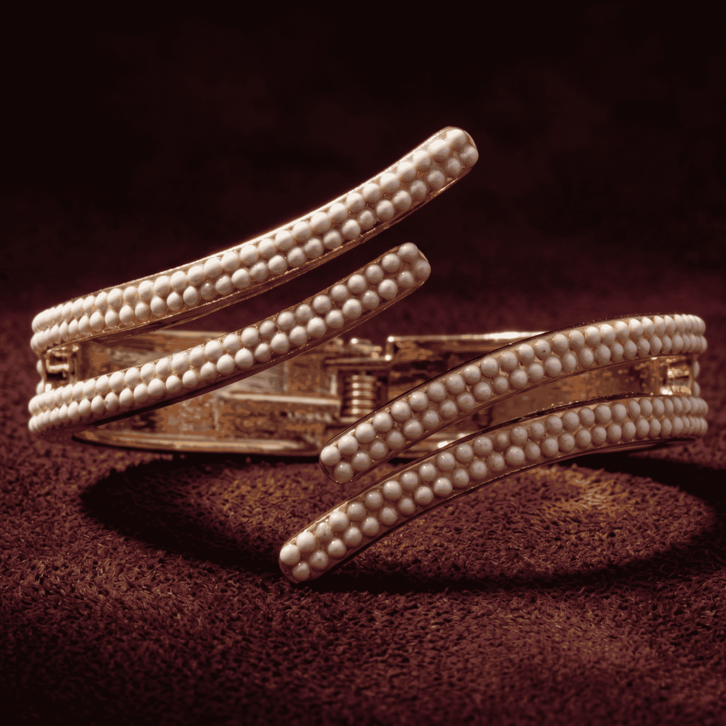 All the King's Horses Crystal Bangle Bracelet - White