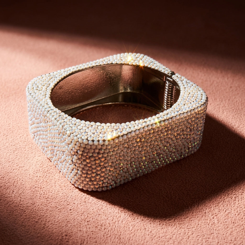 Feelin' Fine Spirits Square Crystal Bangle Bracelet - White
