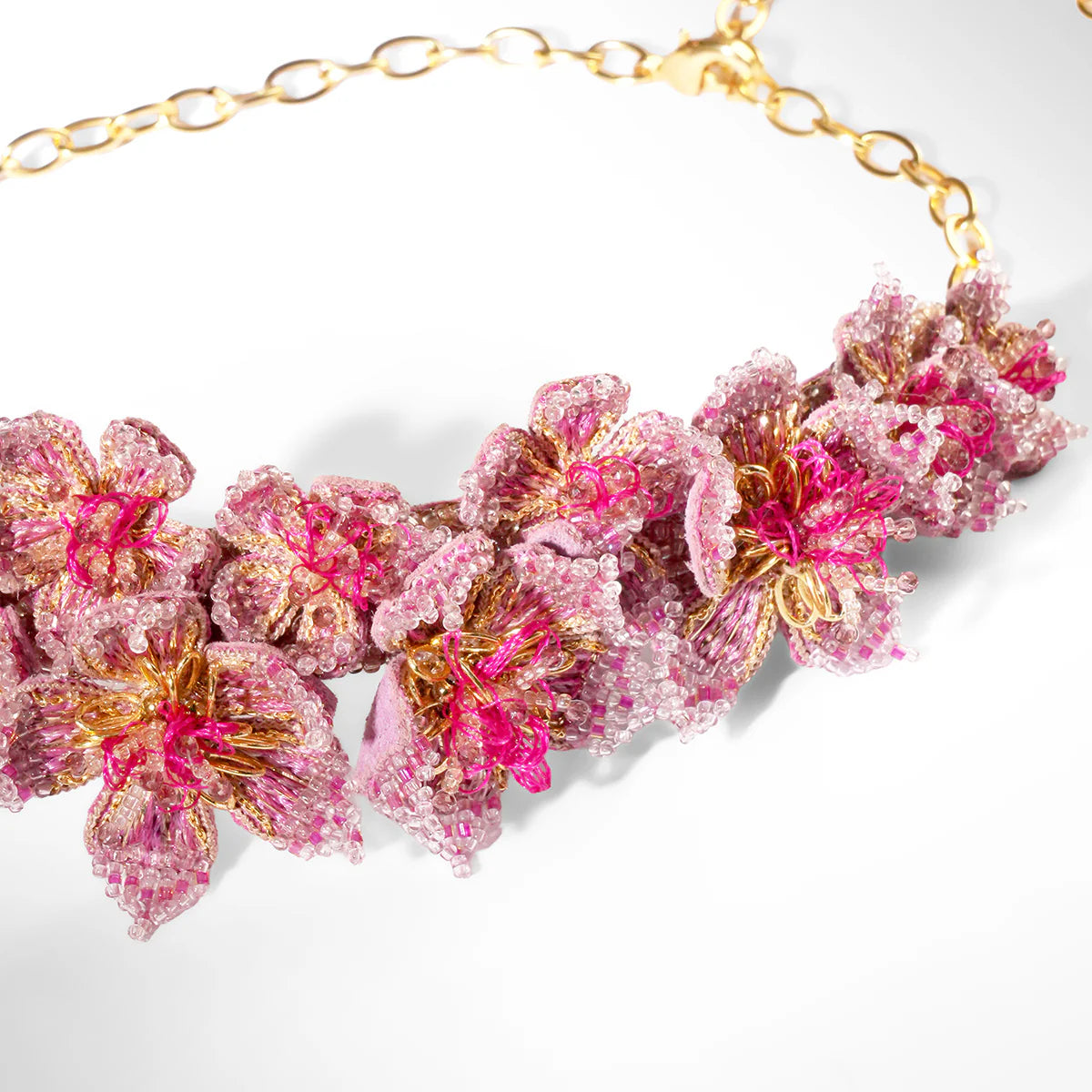 Adva Floral Necklace - Fuchsia