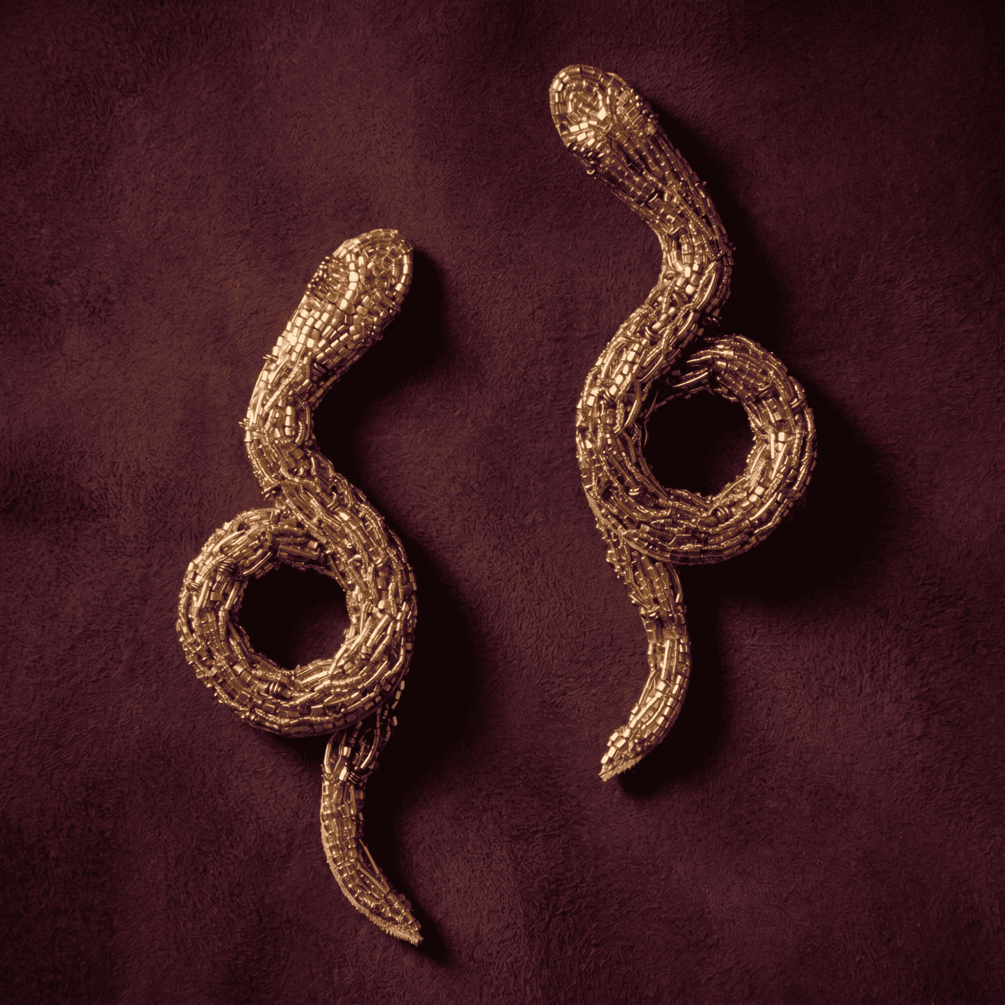 Boa Beaded Earrings - Gold