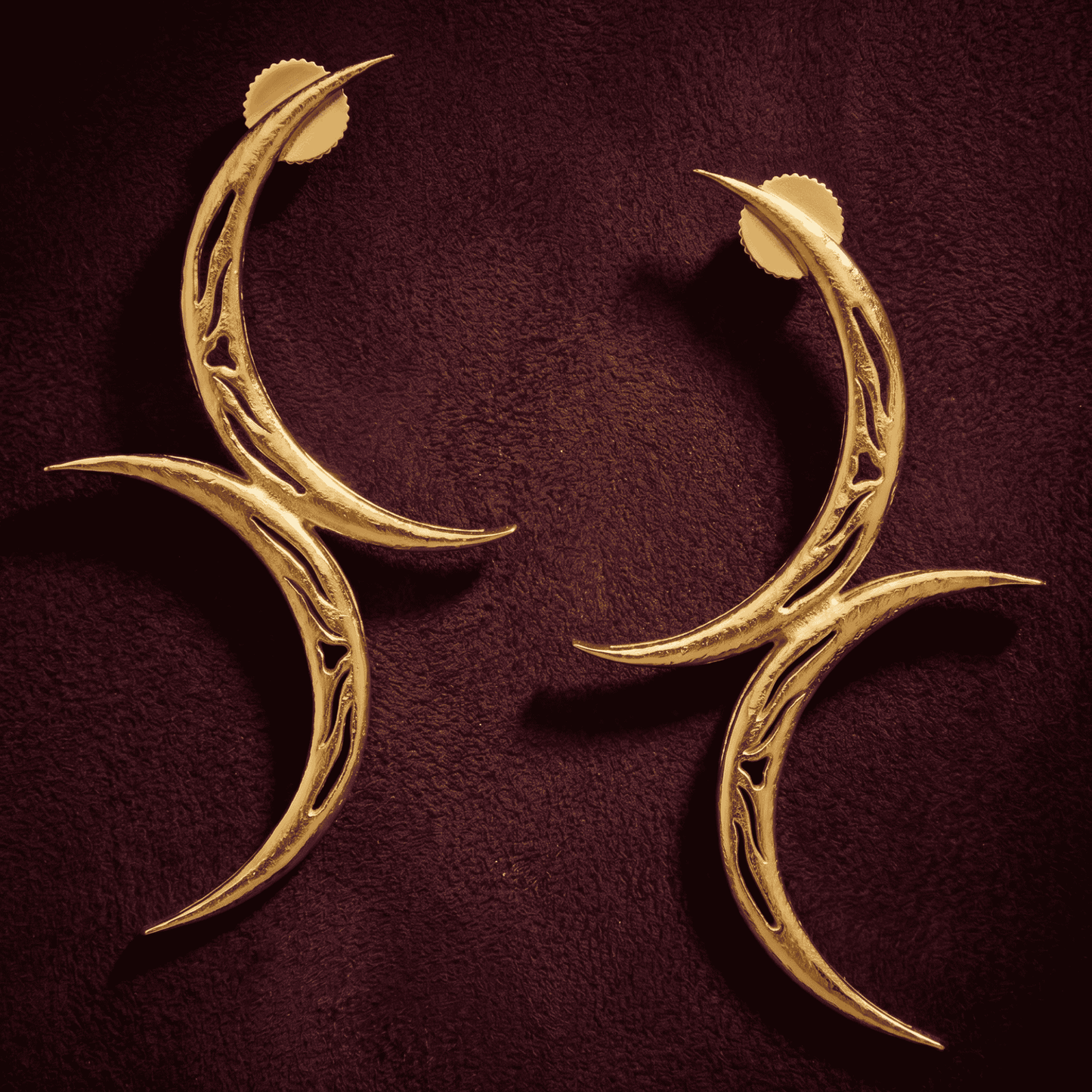Tila Gold Crescent Earrings