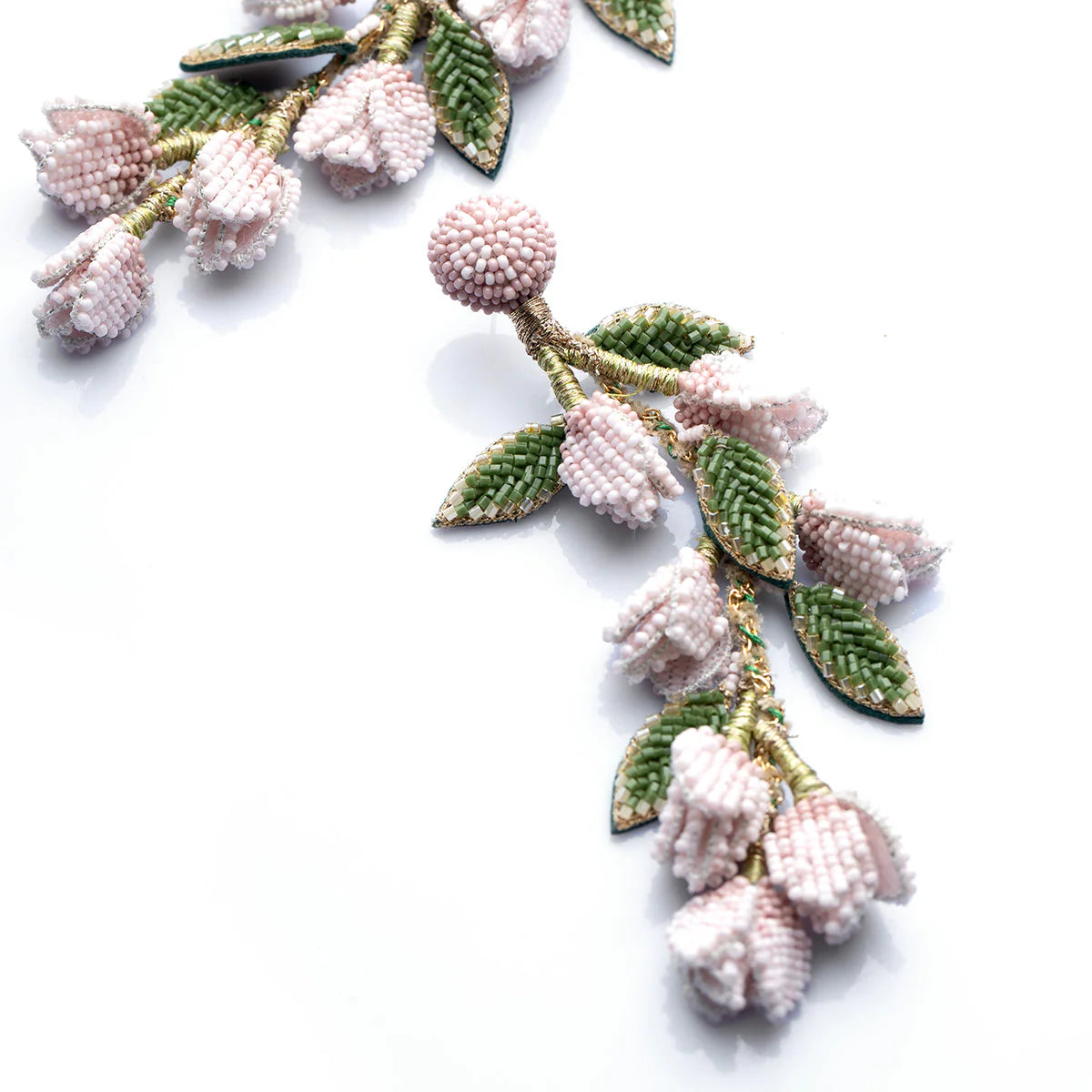 Madelief Bud Cascade Earrings - Baby Pink