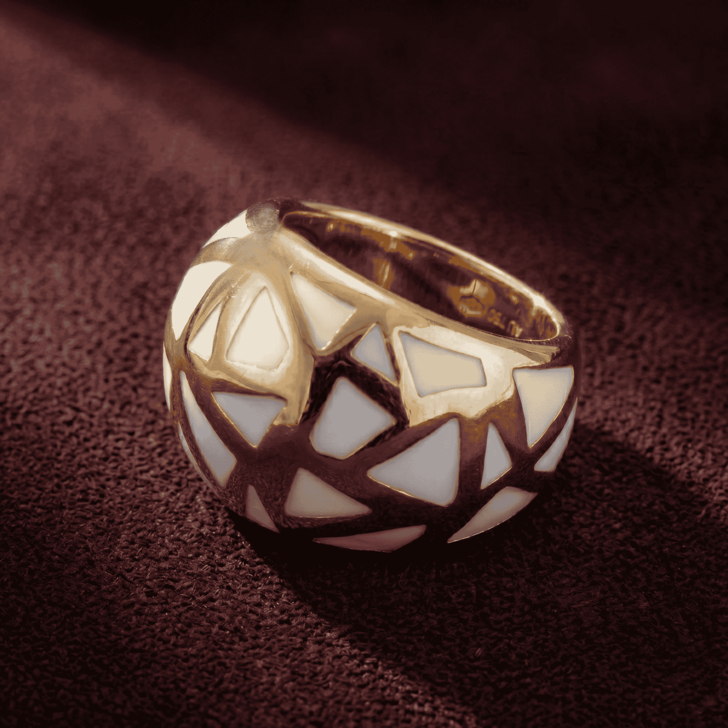 Les Racines Ceramic Ring - White & Gold