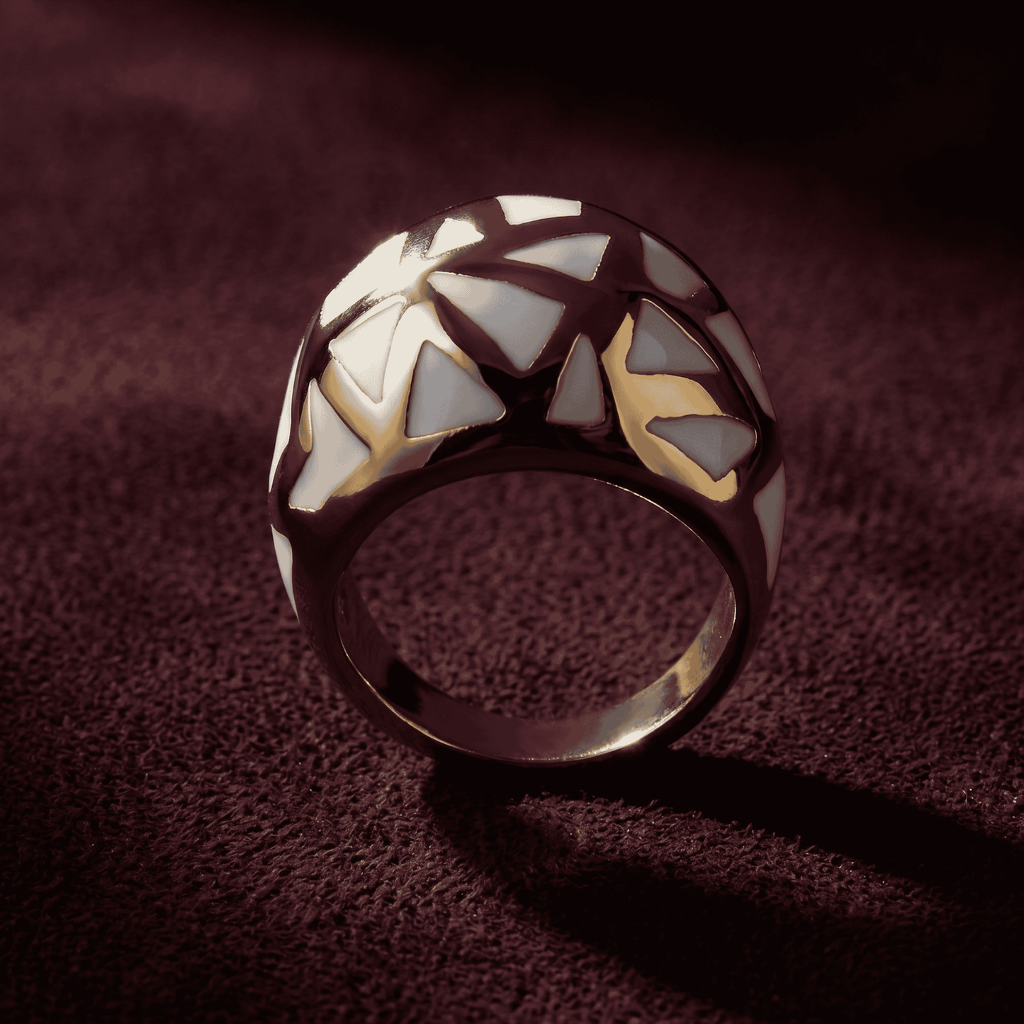 Les Racines Ceramic Ring - White & Gold