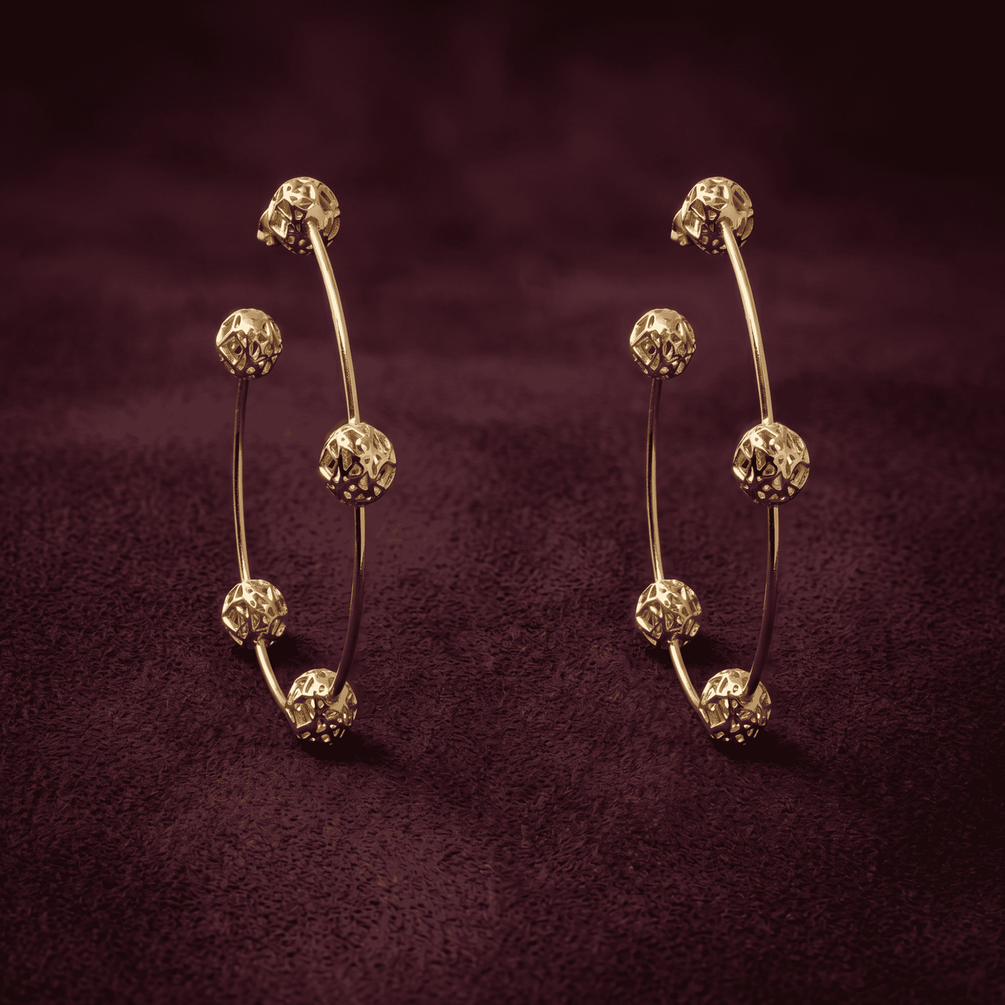 Gold Sphere Hoop Earrings