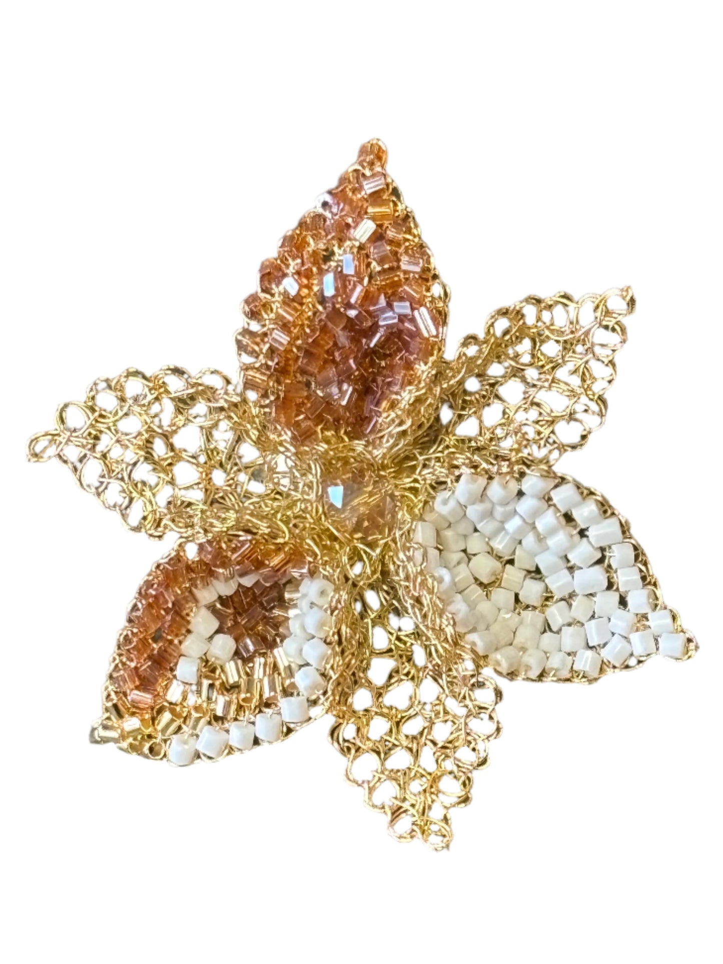 Gold & Crystal Lily RIng. 1 of 7.