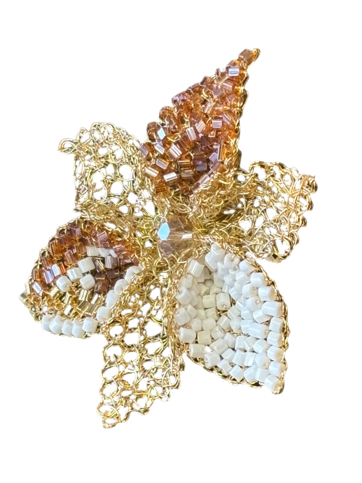 Gold & Crystal Lily RIng. 5 of 7.
