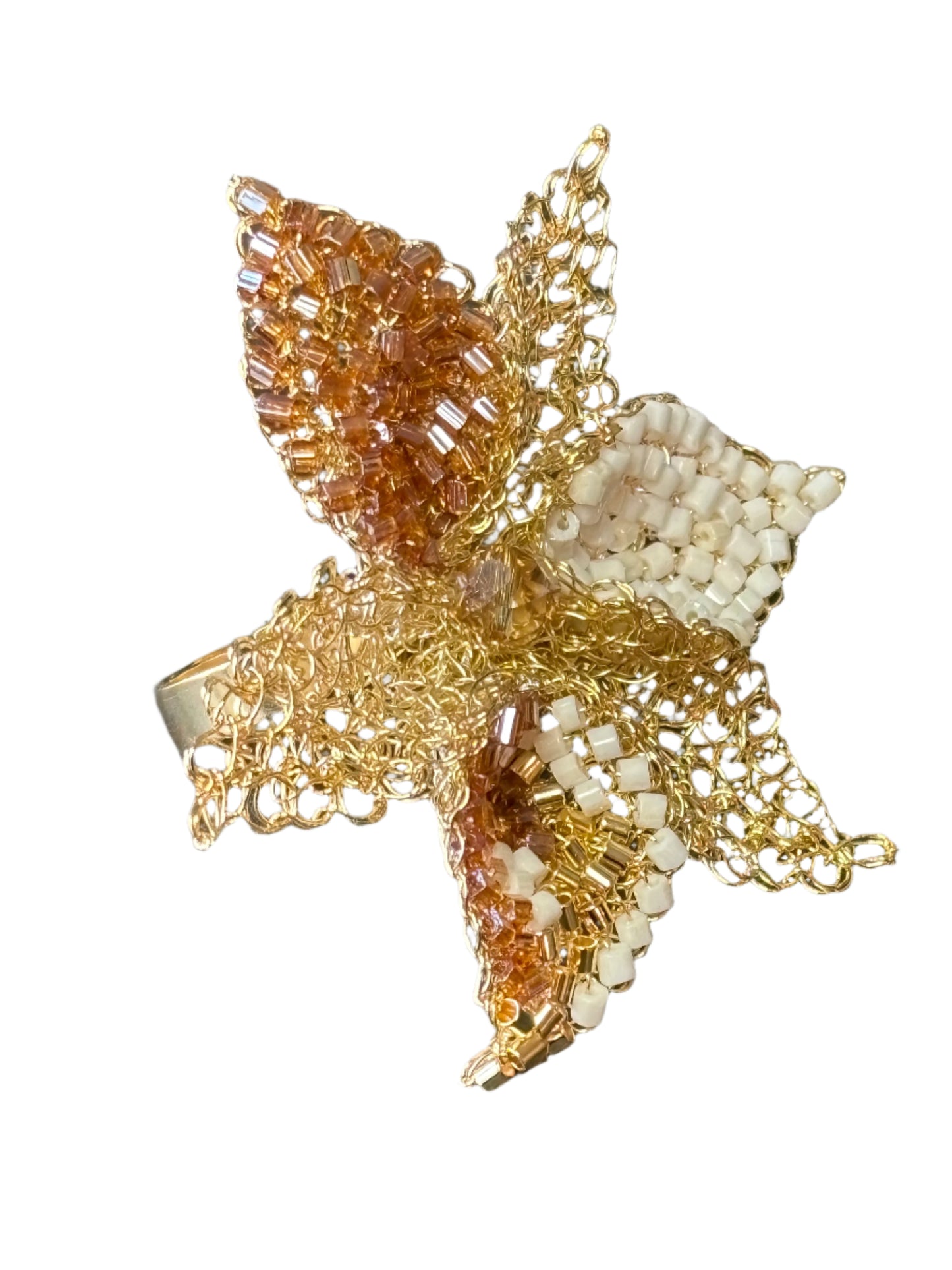 Gold & Crystal Lily RIng. 4 of 7.