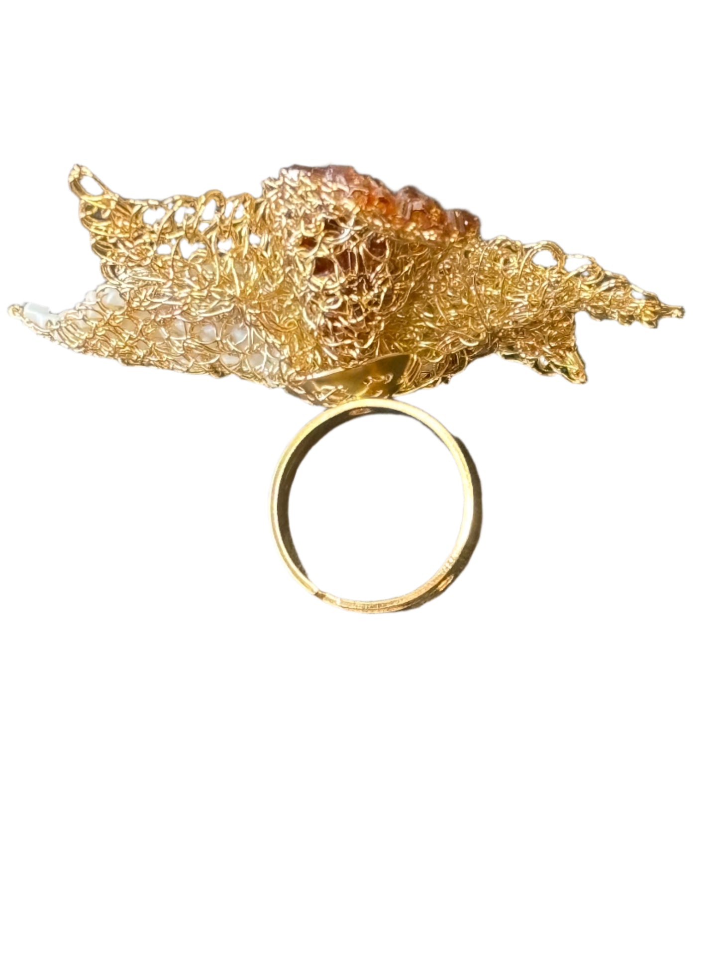 Gold & Crystal Lily RIng. 7 of 7.