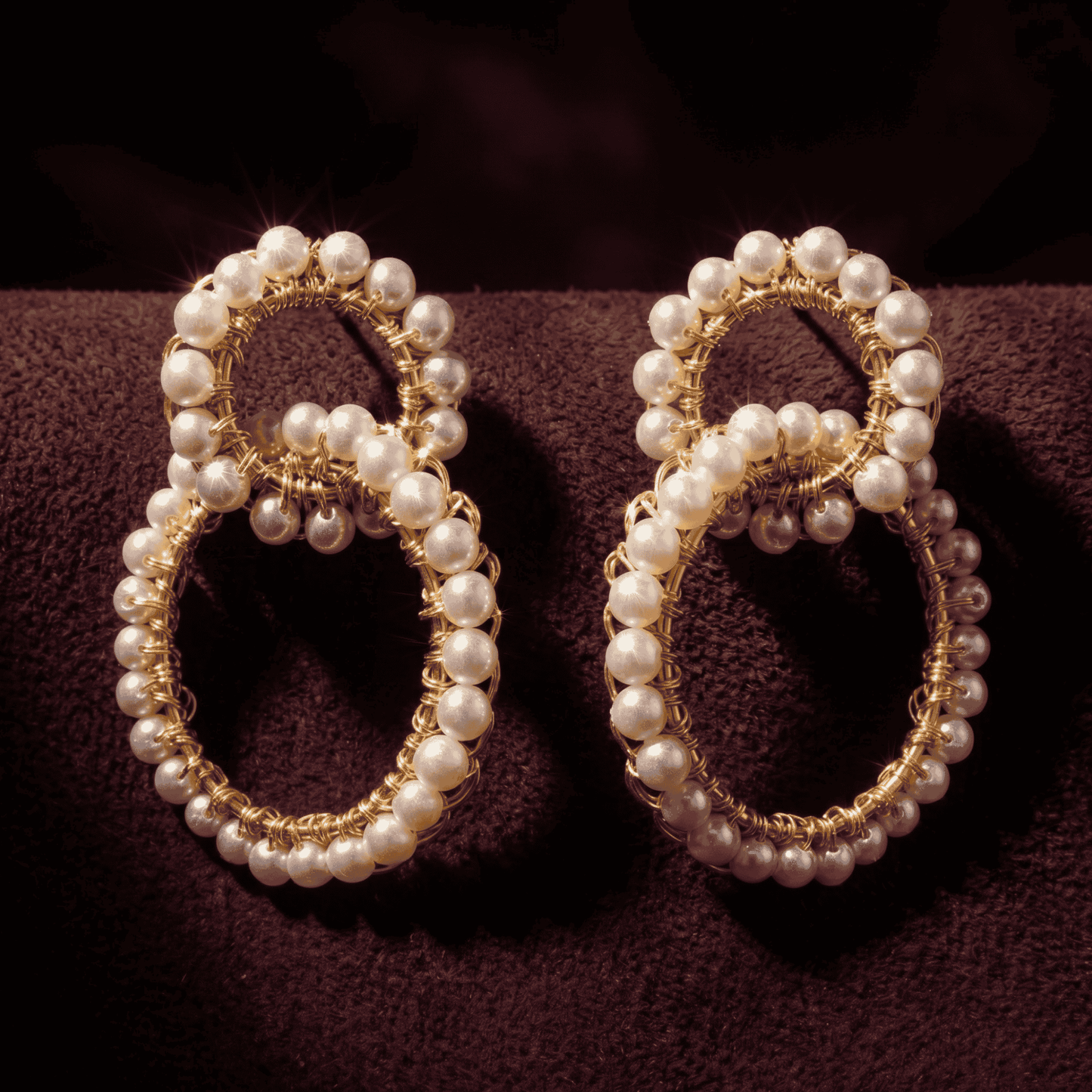 Ellie Earrings - Pearl & Gold