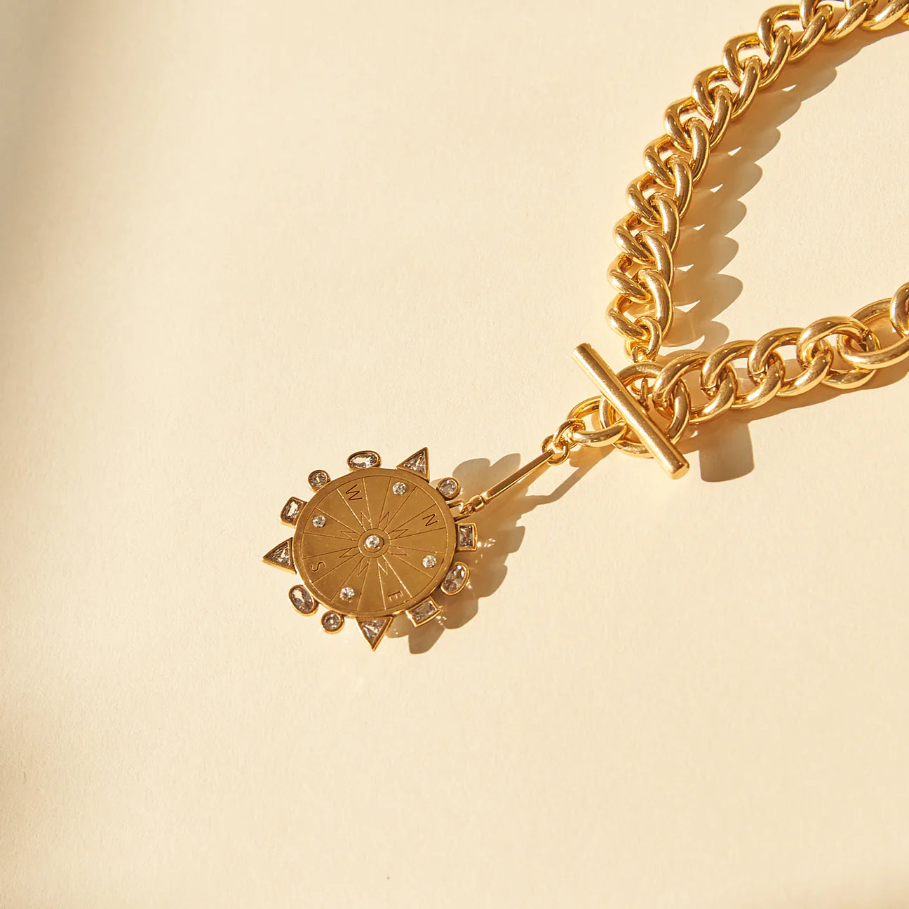 Odyssey Necklace Gold with Baby Blue Stone. 3 of 5.