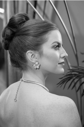 Paris Floral Stud Earrings - Purple