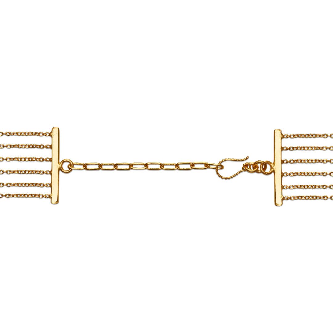Aire Gold & Pearl Layered Chain Necklace. 4 of 5.