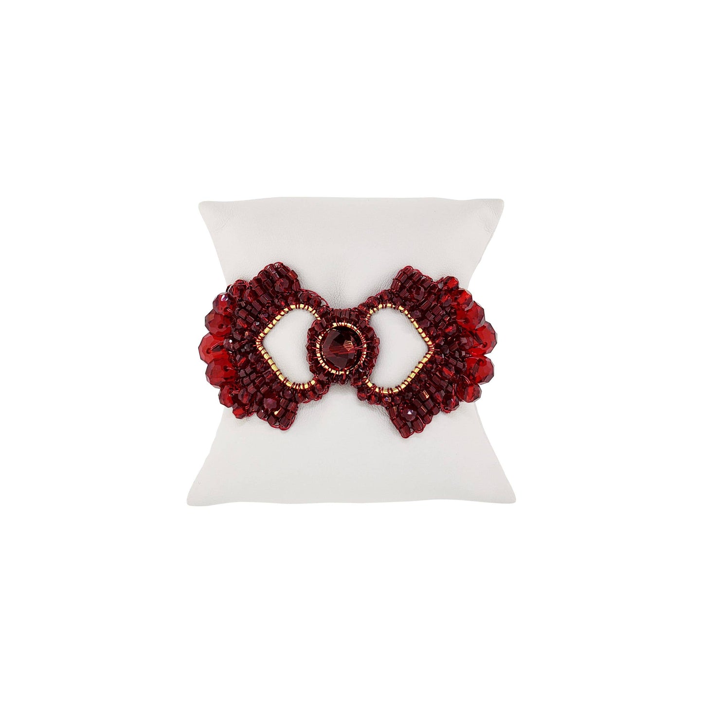 Cherry Red Beaded Queen of Hearts Bracelet