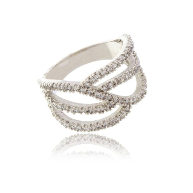 Luxe Silver and Diamond White Crystal Ring. 3 of 3.