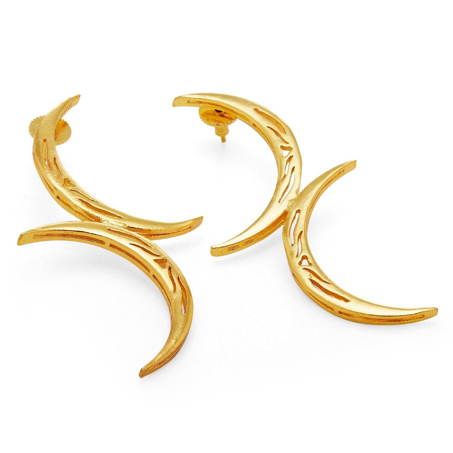 Tila Gold Crescent Earrings