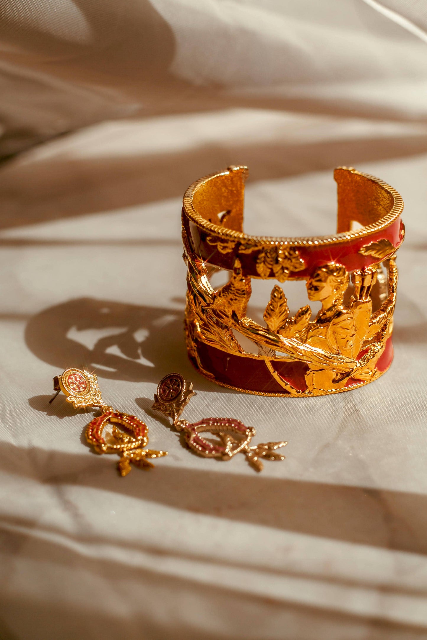 Vigor Cuff Bracelet - Crimson & Gold