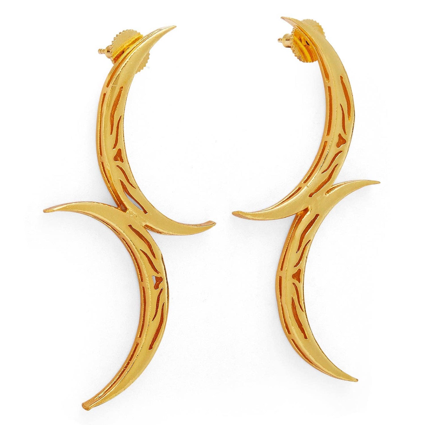 Tila Gold Crescent Earrings