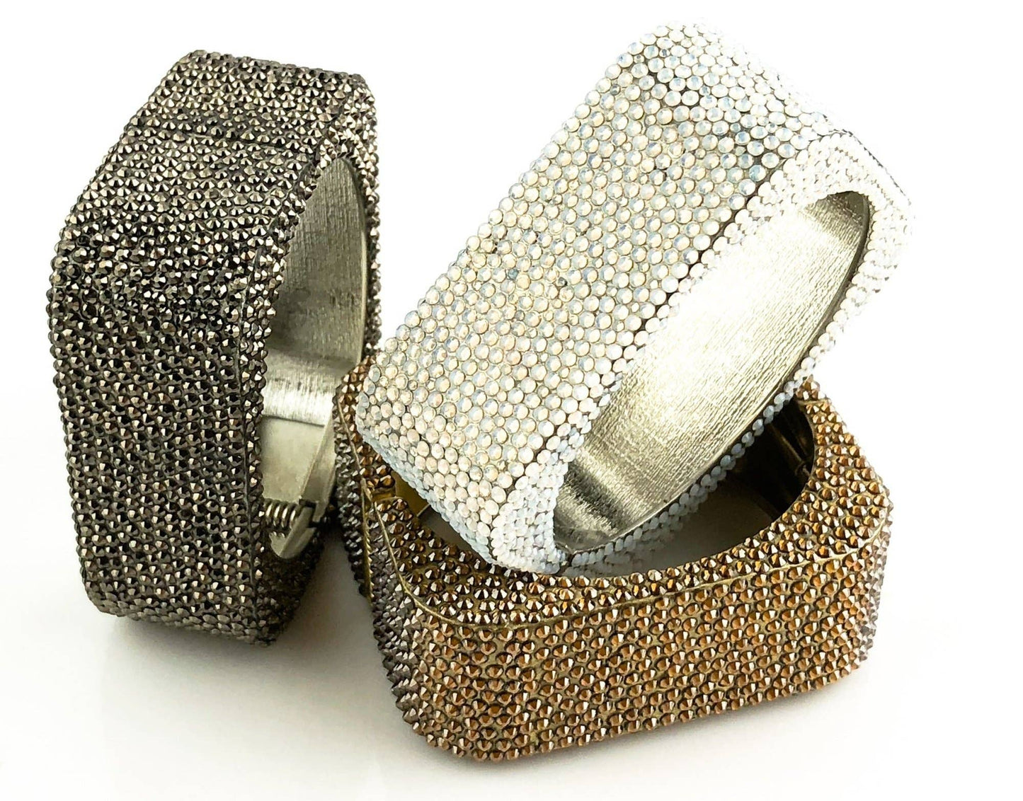 Feelin' Fine Spirits Square Crystal Bangle Bracelet - White