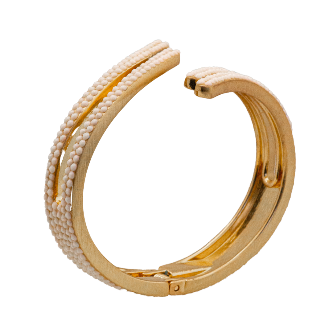 All the King's Horses Crystal Bangle Bracelet - White