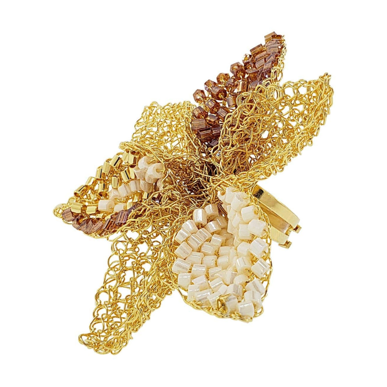 Gold & Crystal Lily RIng. 3 of 7.