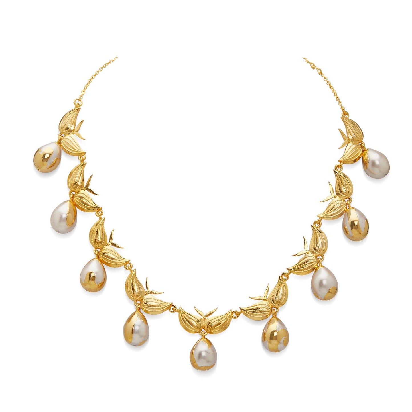 Zooni Gold & Baroque Pearl Necklace. 1 of 7.