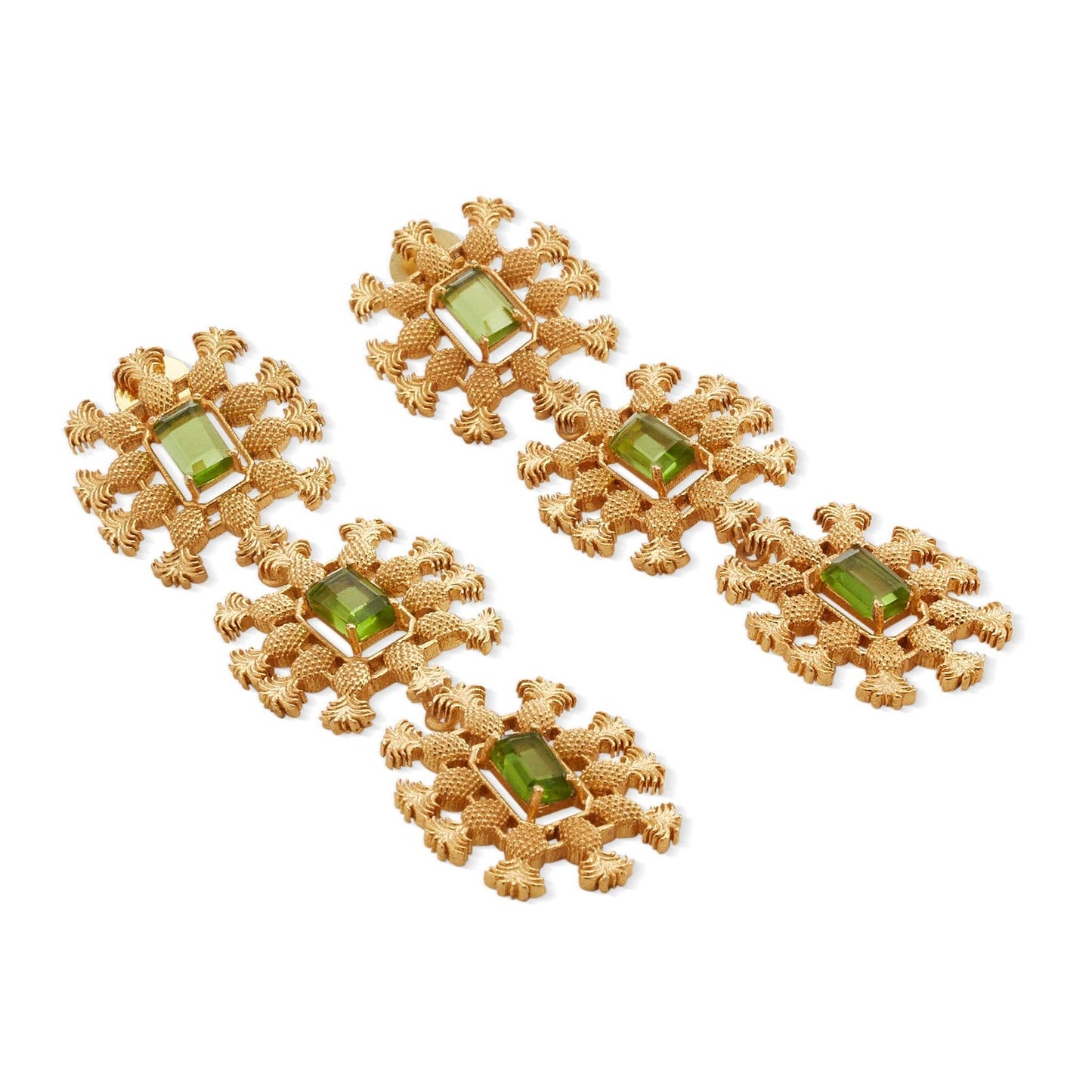 Pina Green Topaz & Gold Earrings. 4 of 5.