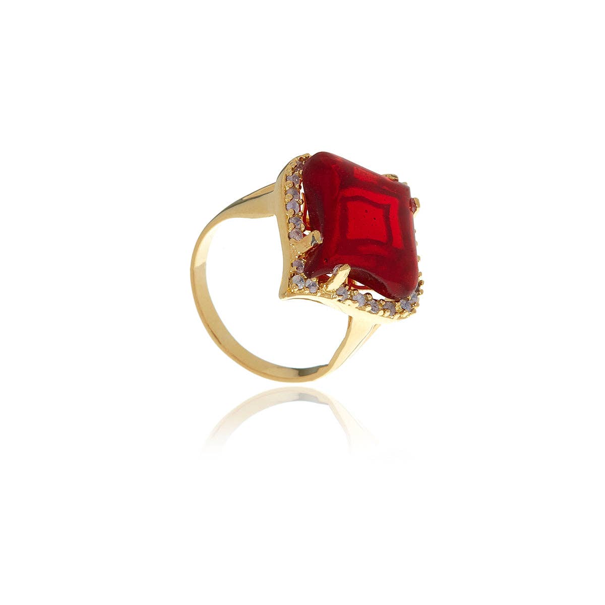Gold Petal Garnet Crystal Ring. 8 of 8.